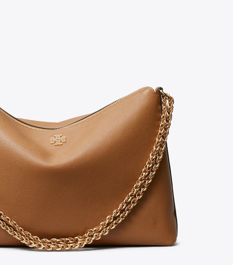 Tory Burch designer ショルダーバッグ ペブルドレザー ショルダーバッグ in Forest Brown ディテール