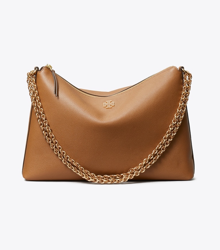 Tory Burch designer ショルダーバッグ ペブルドレザー ショルダーバッグ in Forest Brown front