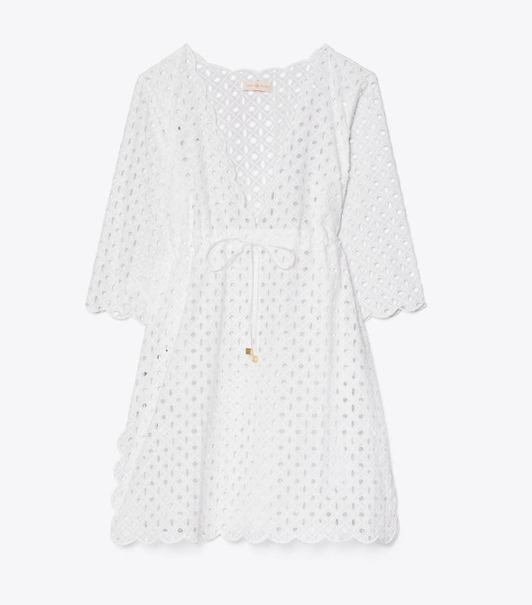 Tory Burch designer coverups Broderie Anglais Beach Tunic in White front