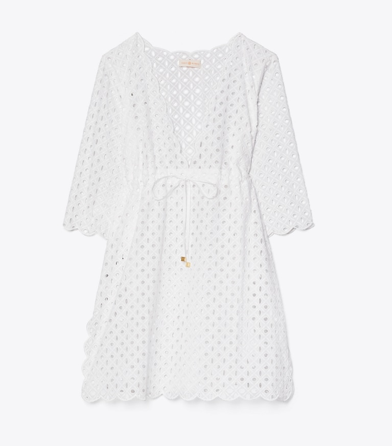 Tory Burch designer coverups Broderie Anglais Beach Tunic in White front