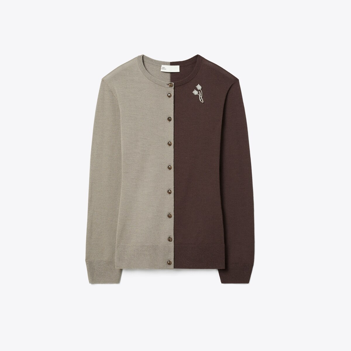 Brooch Wool Cardigan: Women's Clothing | Sweaters | Tory Burch EU