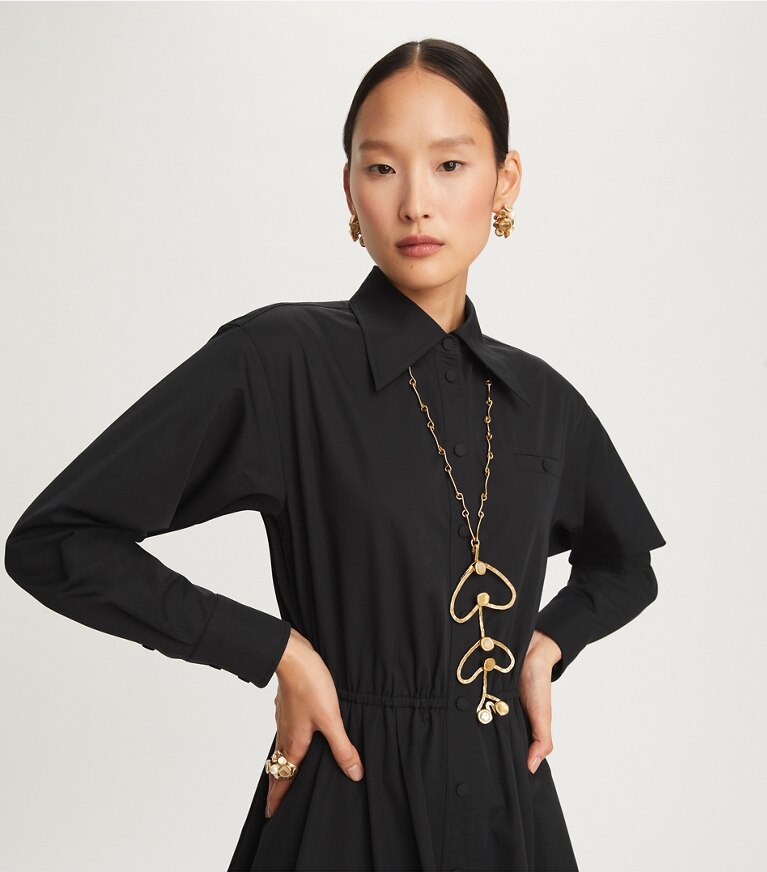 Brutalist Fish Pendant Necklace Women s Designer Necklaces Tory