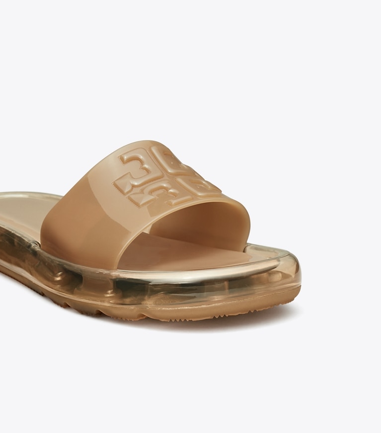 Tory Burch designer sandals Bubble Jelly in ALMOND FLOUR angle