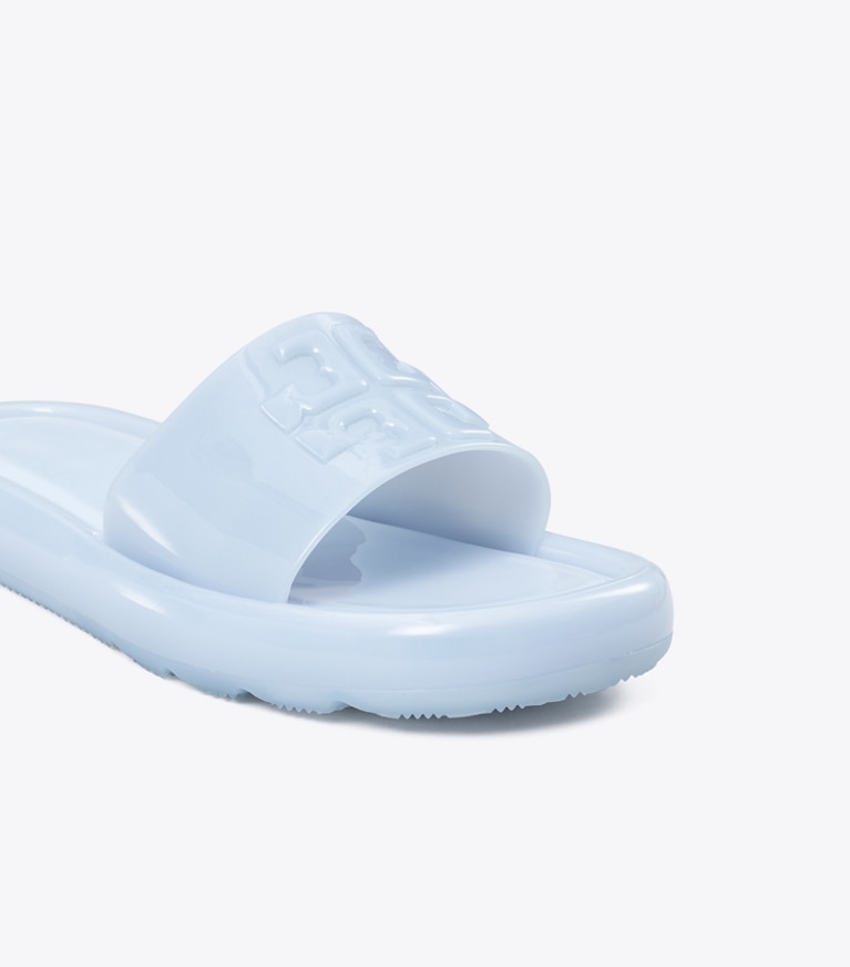 Tory Burch designer sandals Bubble Jelly in DEW BLUE angle