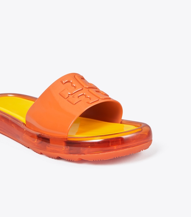 Tory Burch designer sandals Bubble Jelly in Chipotle Spice / Golden Bright angle
