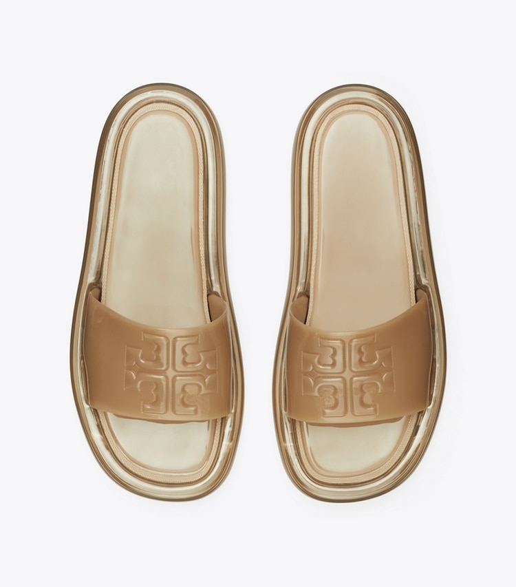 Tory Burch designer sandals Bubble Jelly in ALMOND FLOUR overhead