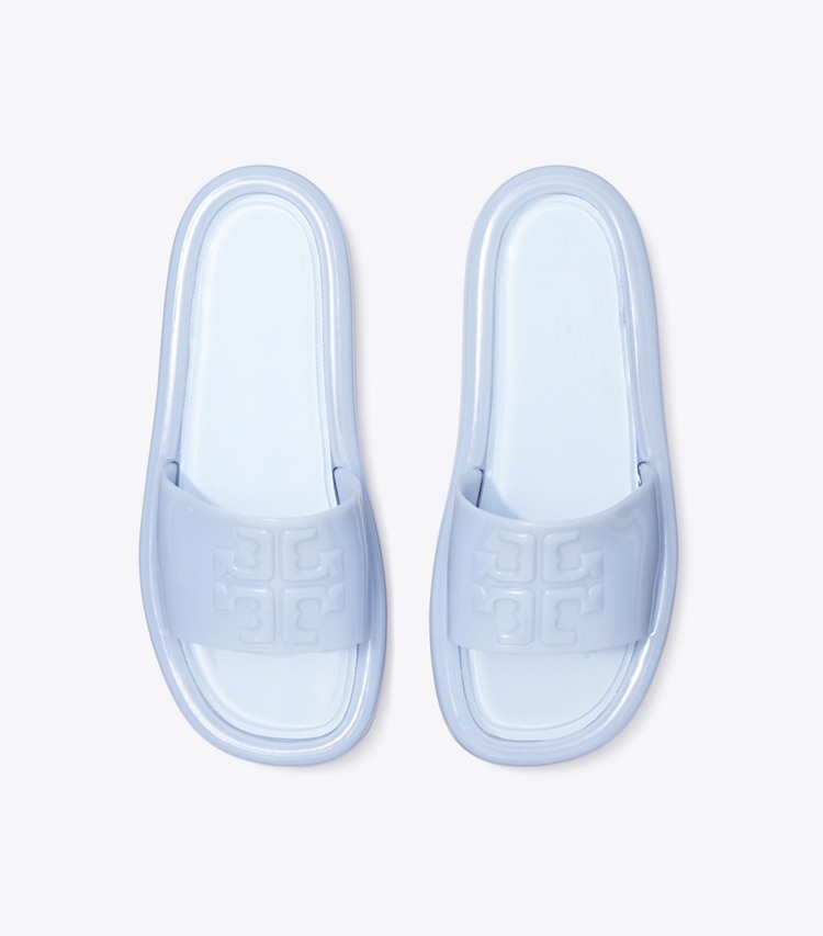 Tory Burch designer sandals Bubble Jelly in DEW BLUE overhead
