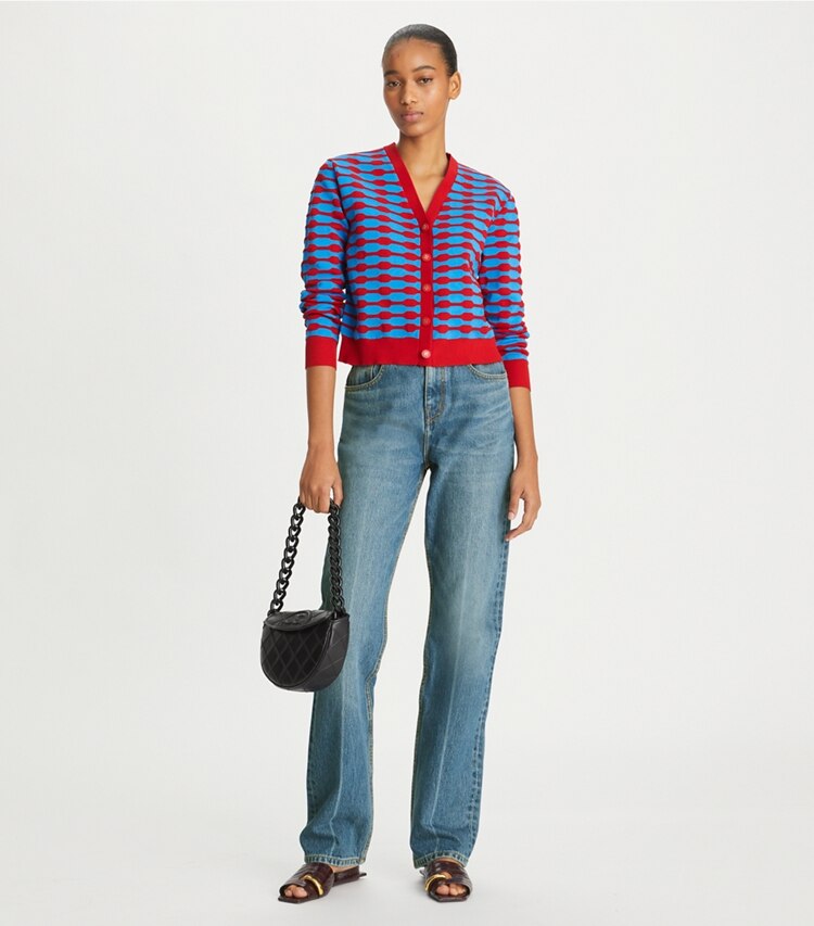 Bubble Stripe Cardigan: Women's Designer Sweaters | Tory Burch