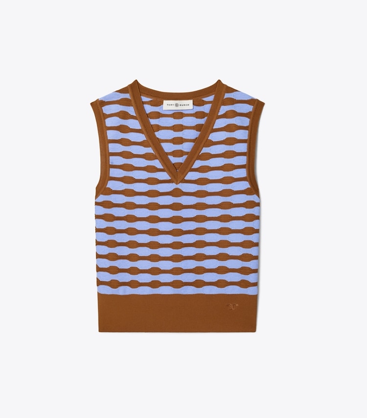 Bubble Stripe Knit Vest: Women's Designer Sweaters | Tory Burch