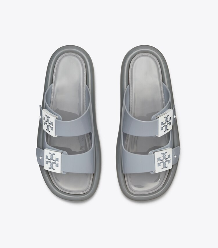 Tory Burch designer サンダル バックル バブルジェリー in LIGHT GRAY / SILVER オーバーヘッド