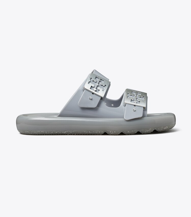 Tory Burch designer サンダル バックル バブルジェリー in LIGHT GRAY / SILVER side