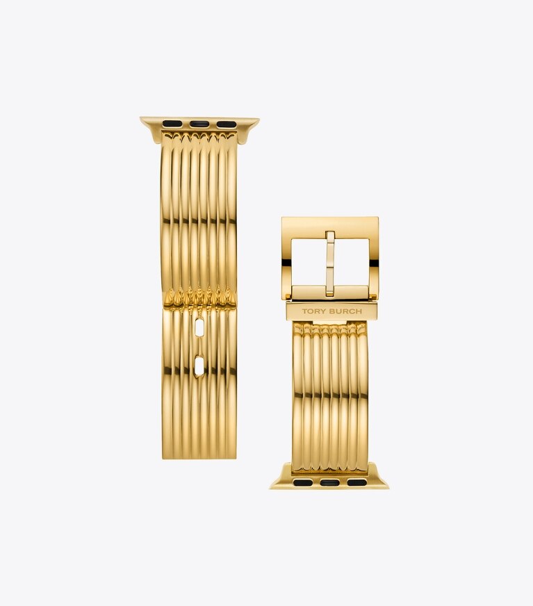 Tory Burch designer watches tory track smart watches Buddy Bangle Band for Apple Watch®, Gold-Tone, 38 MM – 40 MM in GOLD front