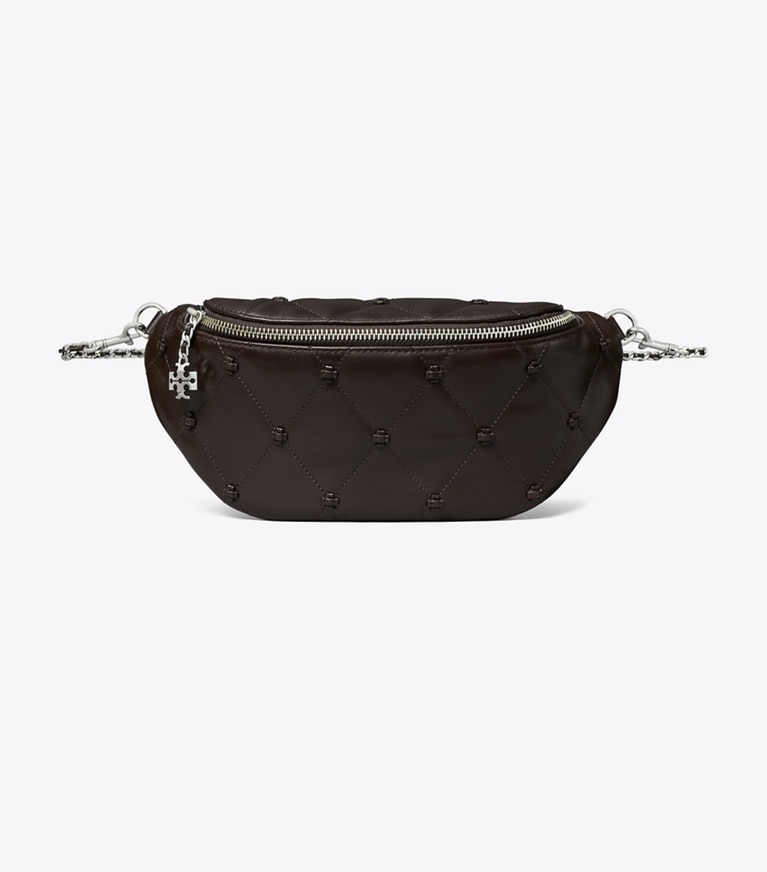 Tory Burch designer belt bags Bunny Knot Belt Bag in Cocoa front