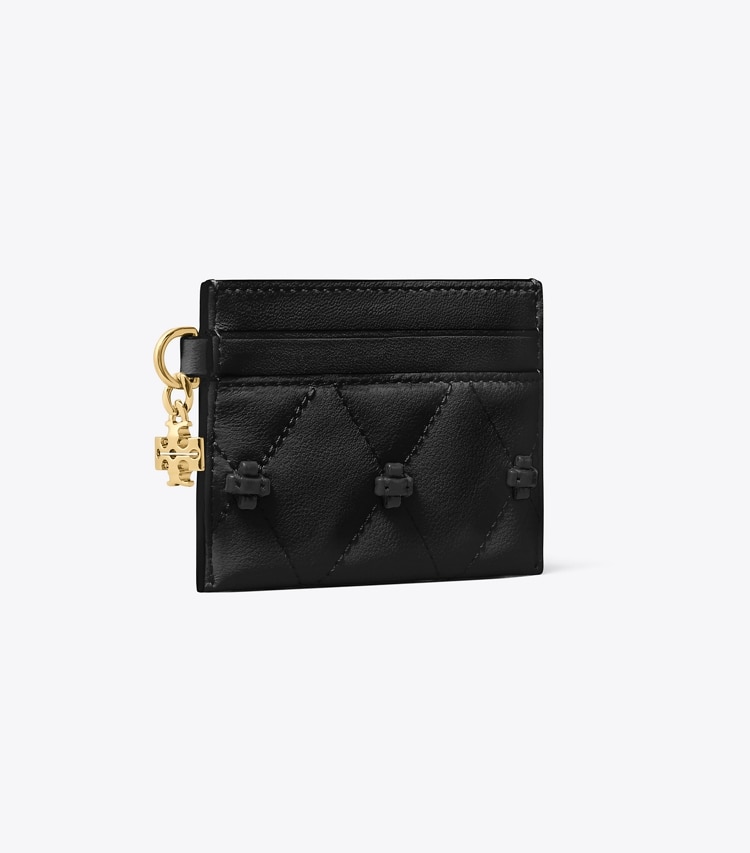 Tory Burch designer card cases Bunny Knot Card Case in Black angle