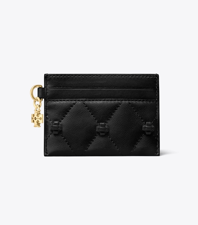 Tory Burch designer card cases Bunny Knot Card Case in Black front