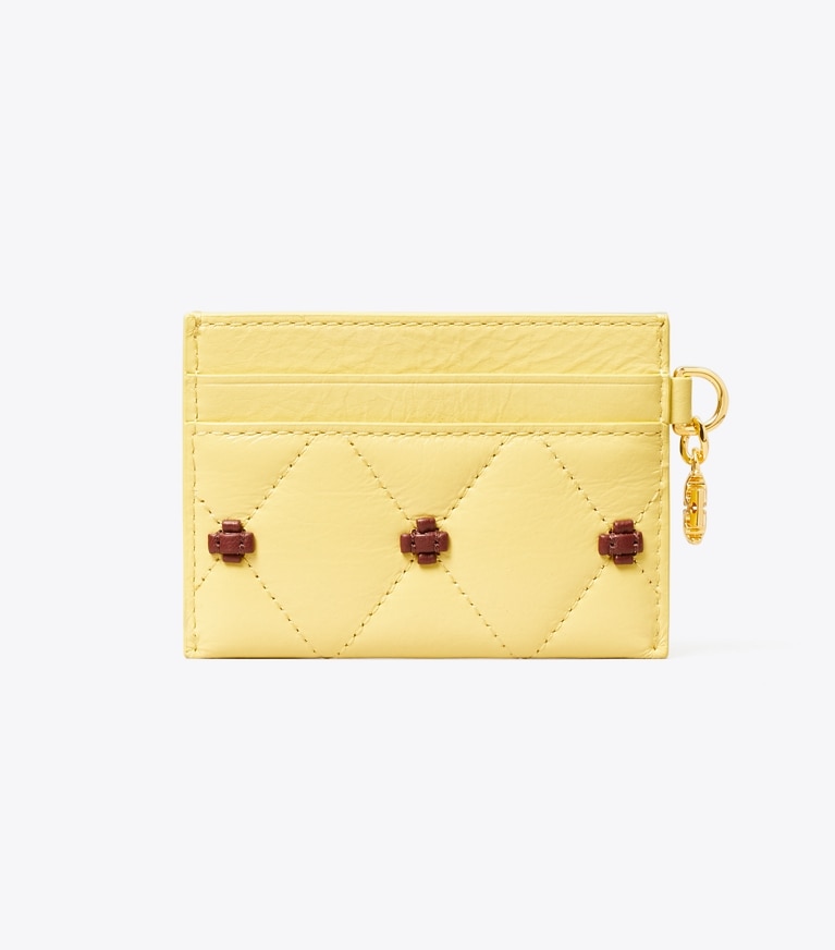Tory Burch designer card cases Bunny Knot Patent Card Case in Beeswax back
