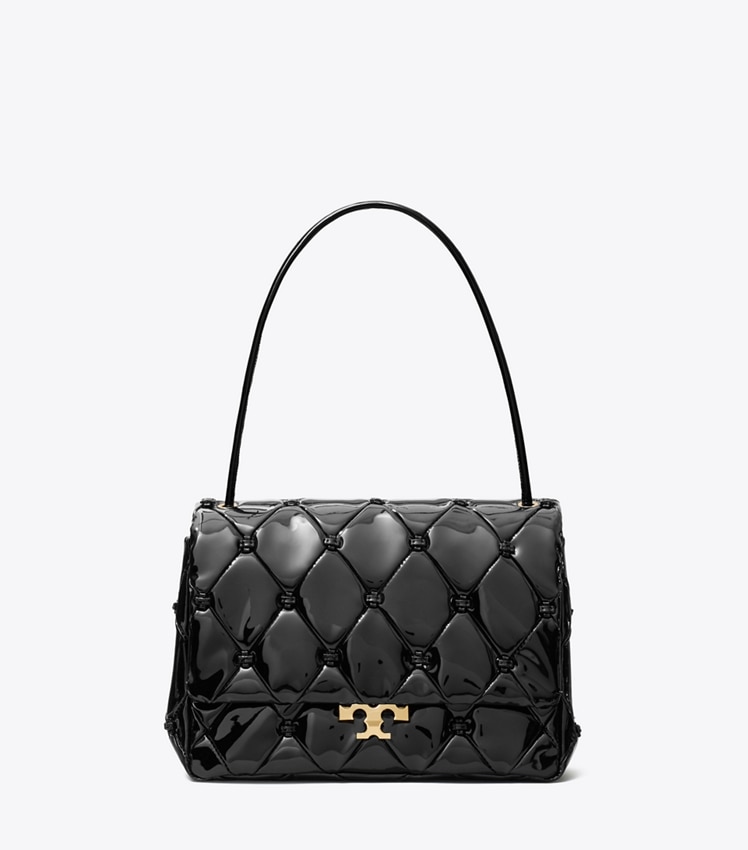 Tory Burch Bunny Knot Runway Patent Leather Shoulder Bag