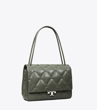 Tory Burch designer shoulder bags Bunny Knot Runway Shoulder Bag in Obsidian angle
