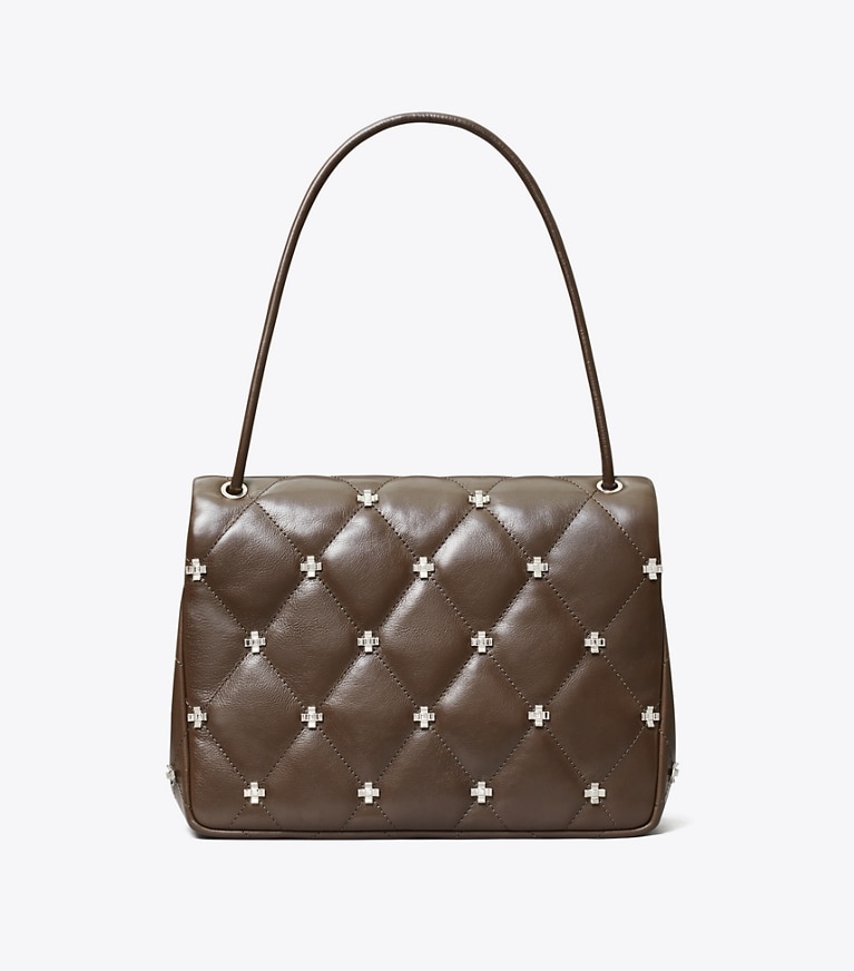 Tory Burch designer shoulder bags Bunny Knot Runway Shoulder Bag in Mocha Shadow back