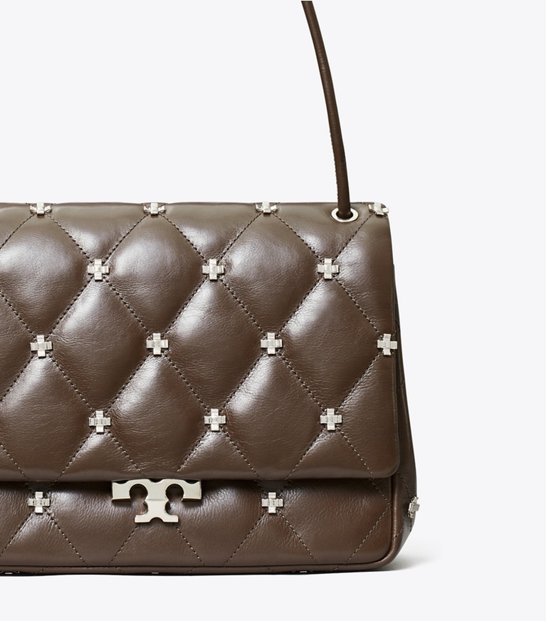 Tory Burch designer shoulder bags Bunny Knot Runway Shoulder Bag in Mocha Shadow detail