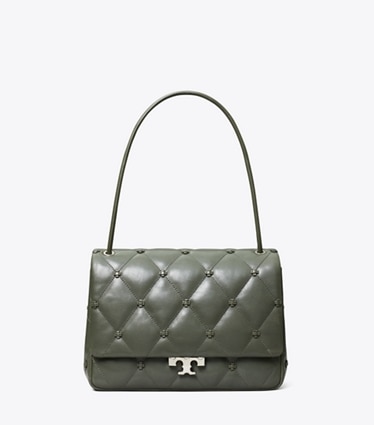 Tory Burch designer shoulder bags Bunny Knot Runway Shoulder Bag in Obsidian front