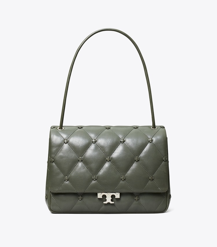Tory Burch designer shoulder bags Bunny Knot Runway Shoulder Bag in Obsidian front