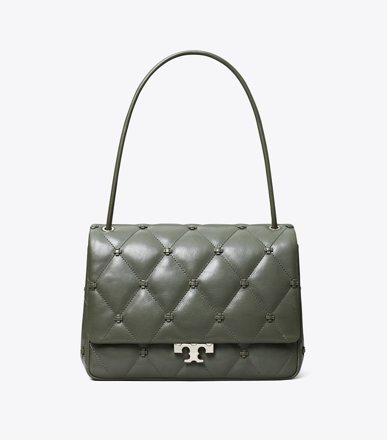 Tory Burch designer shoulder bags Bunny Knot Runway Shoulder Bag in Obsidian front