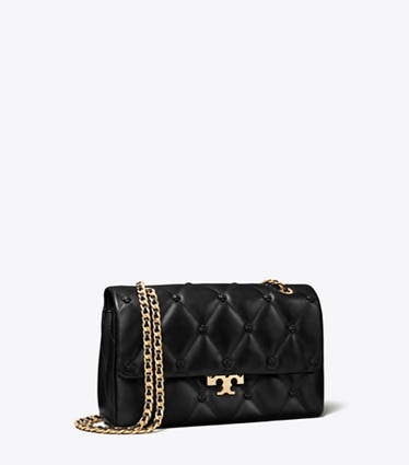 Tory Burch designer shoulder bags Bunny Knot Shoulder Bag in Black/GOLD angle