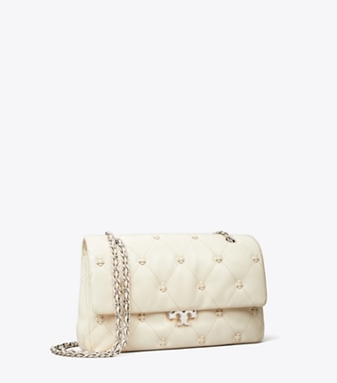 Tory Burch designer shoulder bags Bunny Knot Shoulder Bag in Light Cream angle