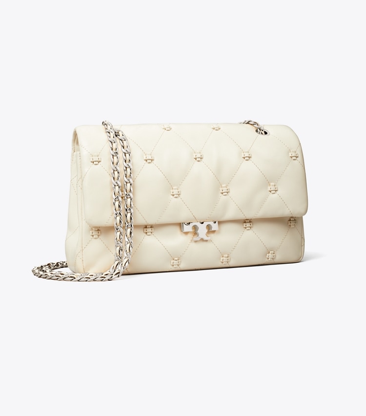 Tory Burch designer shoulder bags Bunny Knot Shoulder Bag in Light Cream angle