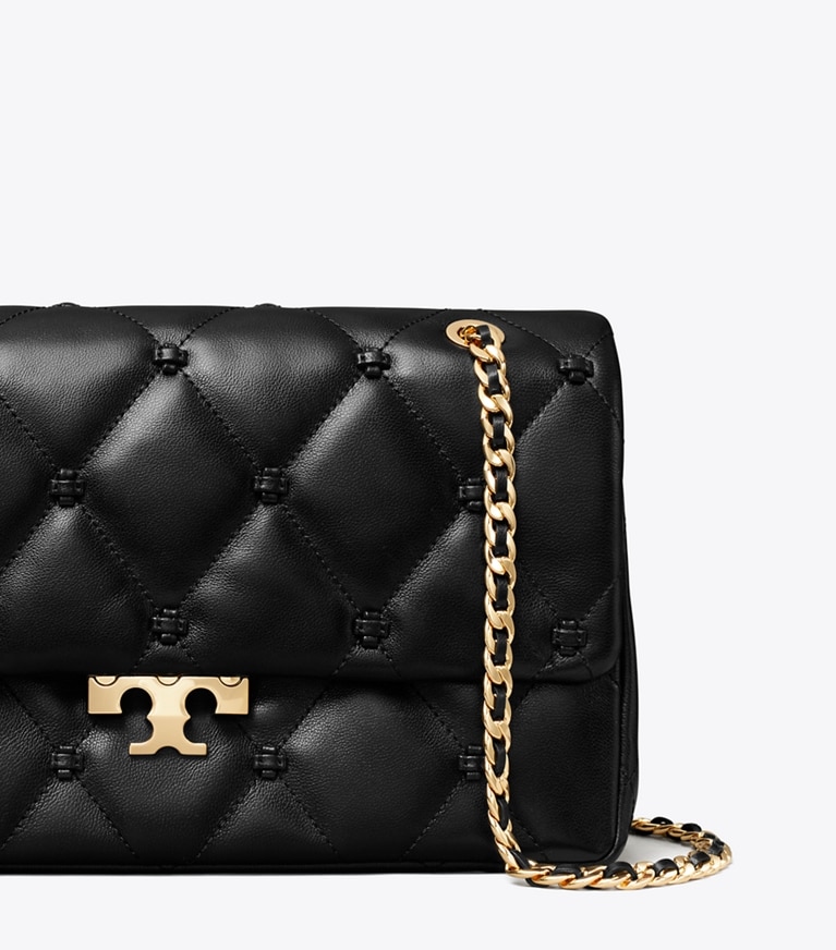 Tory Burch designer shoulder bags Bunny Knot Shoulder Bag in Black detail
