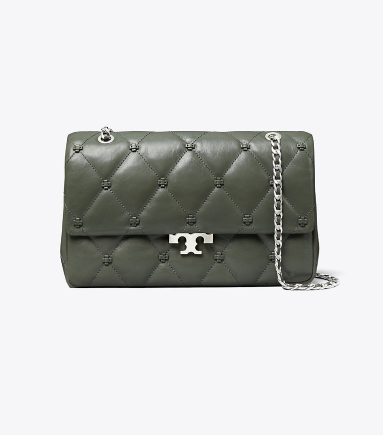 Tory Burch designer shoulder bags Bunny Knot Shoulder Bag in Obsidian front
