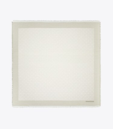 Tory Burch designer sciarpe Bustina da viaggio in jacquard T Monogram in NEW IVORY superiore