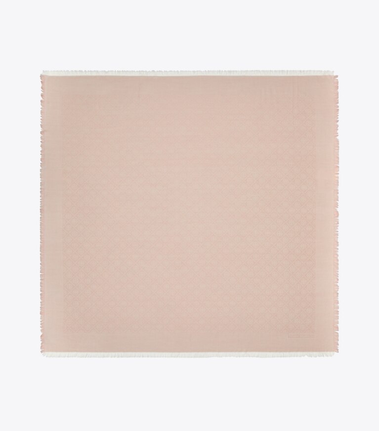 Tory Burch designer sciarpe Bustina da viaggio in jacquard T Monogram in Pink Frost superiore