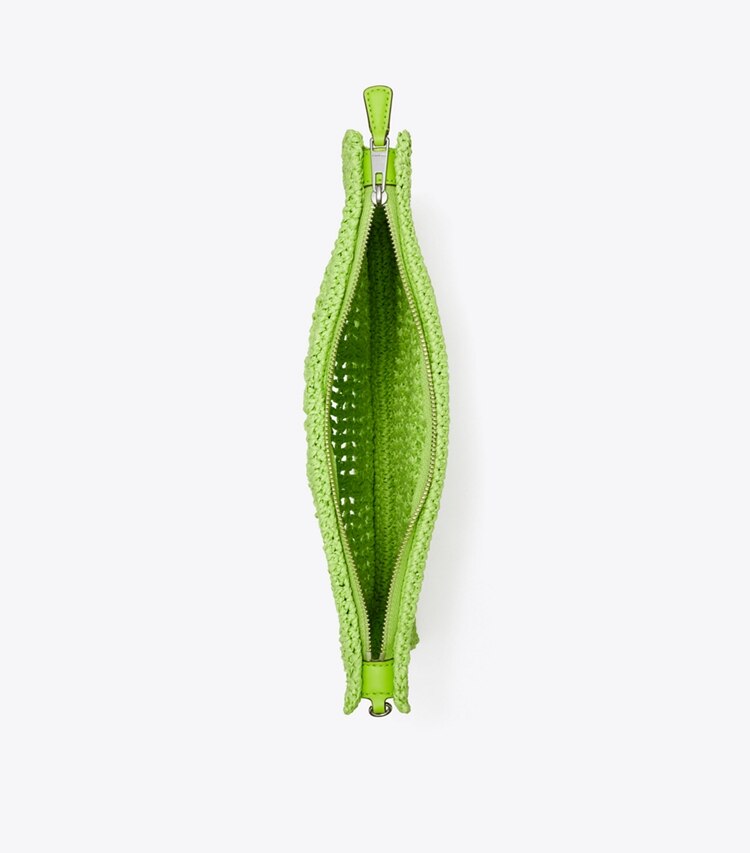 Tory Burch designer portafogli da polso Bustina Ella lavorata all’uncinetto in Bright Fern superiore