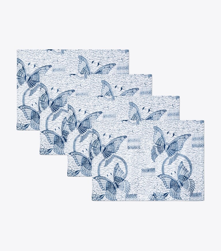 Tory Burch designer linens Butterfly Batik Placemat, Set of 4 in Multi front