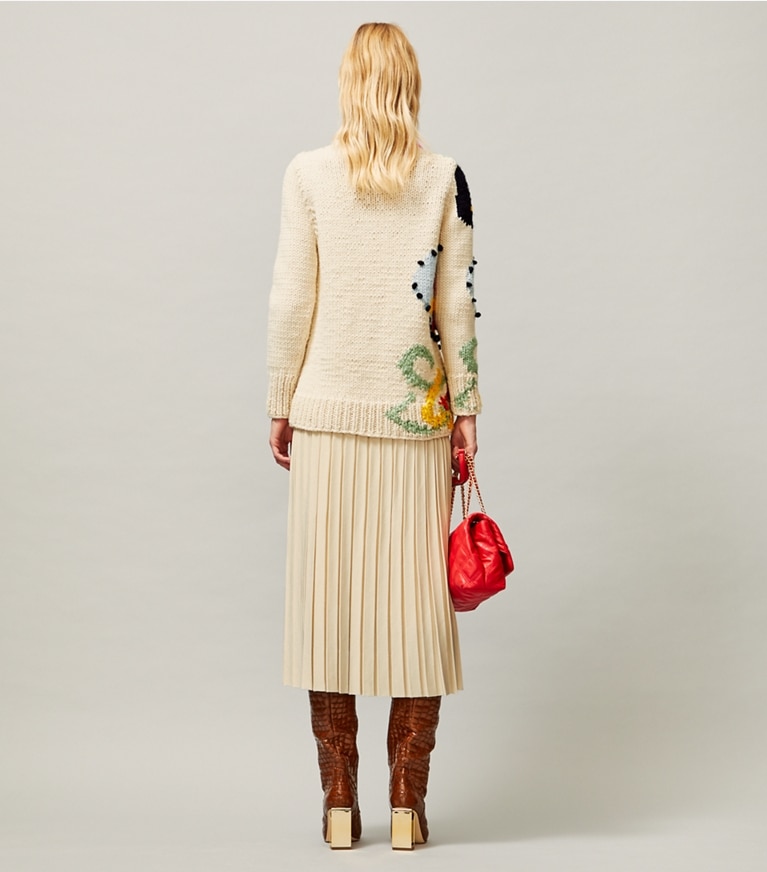 Tory Burch designer sweaters Butterfly Handknit Turtleneck in New Ivory front