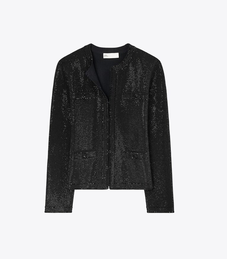 Tory Burch diseñador suéteres Cárdigan Kendra con adornos en Black adicional