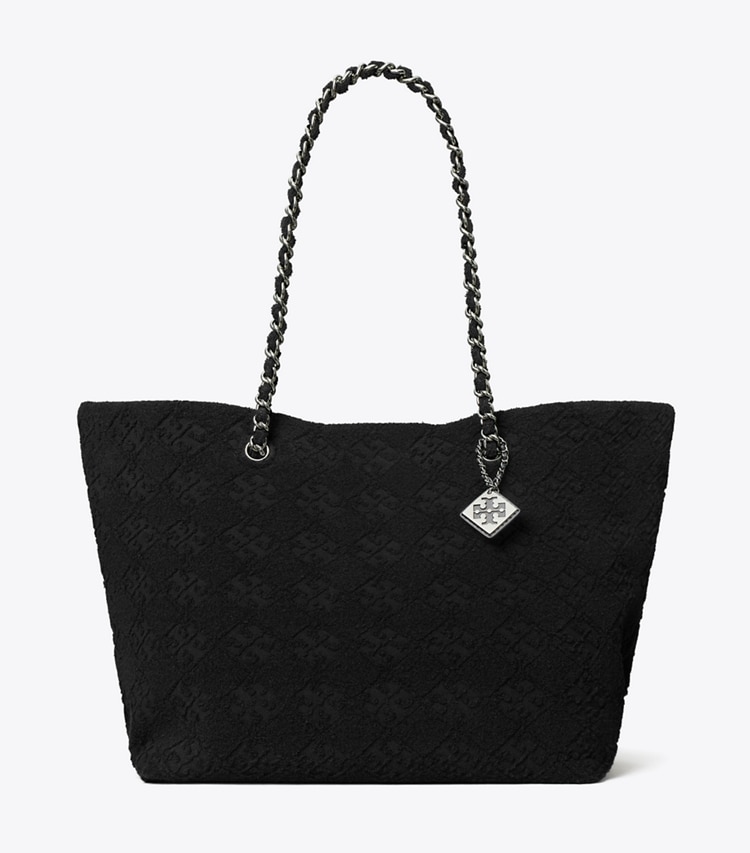Tory Burch designer cabas Cabas à chaîne Ella Terry dans Black de face