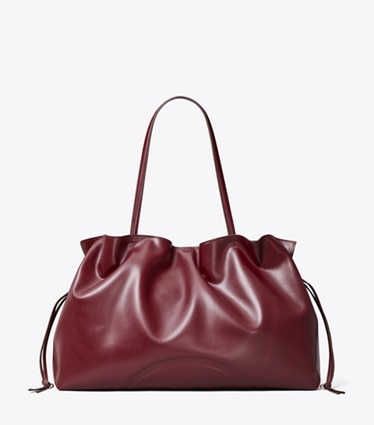 Tory Burch designer cabas Cabas à cordons de serrage Ella natuura™ in Merlot front