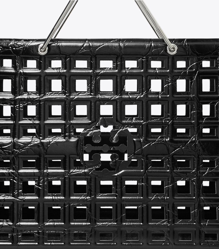 Tory Burch designer cabas Cabas Ella embossé effet croco in Black angle