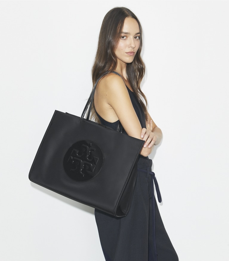 Tory Burch designer cabas Cabas Ella en cuir verni in Black angle