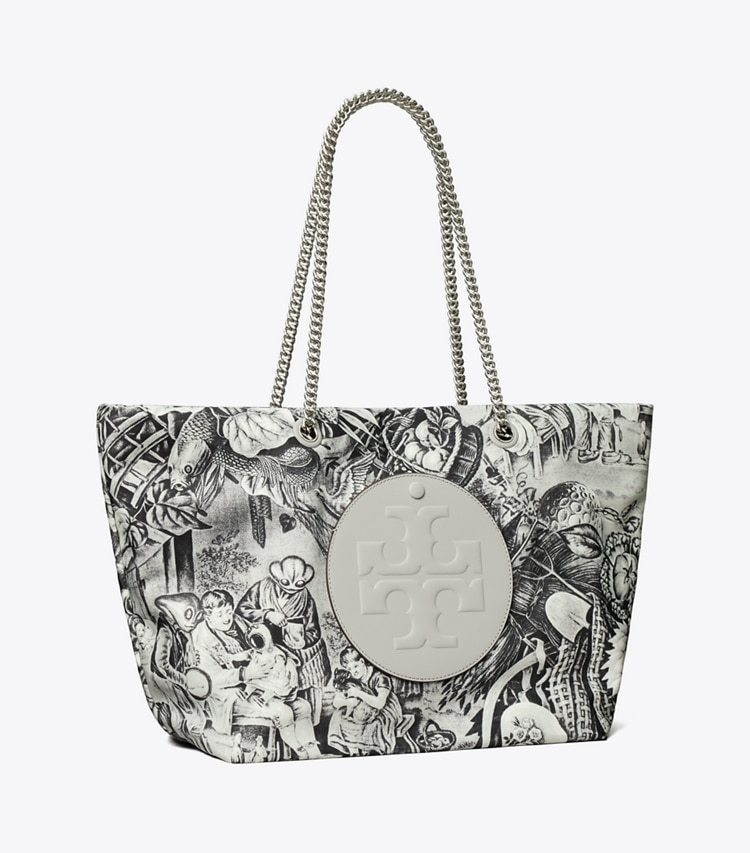 Tory Burch designer cabas Cabas Ella imprimé à chaînette in Alien Print angle