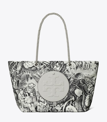 Tory Burch designer cabas Cabas Ella imprimé à chaînette in Alien Print front