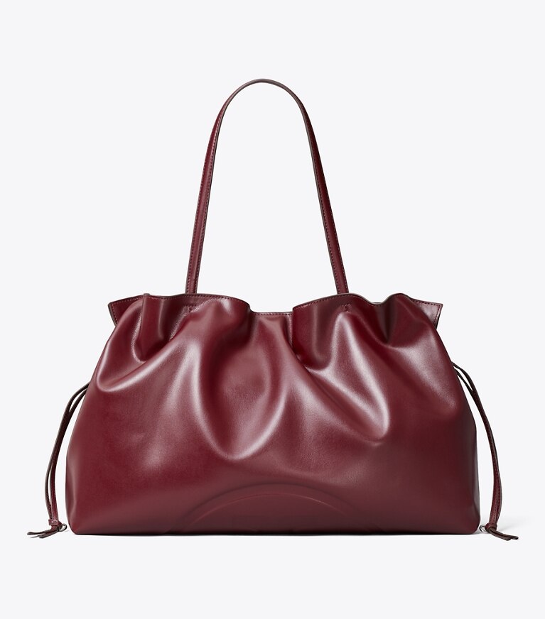 Tory Burch designer cabas Cabas Ella natuura™ à cordon de serrage dans Merlot de face