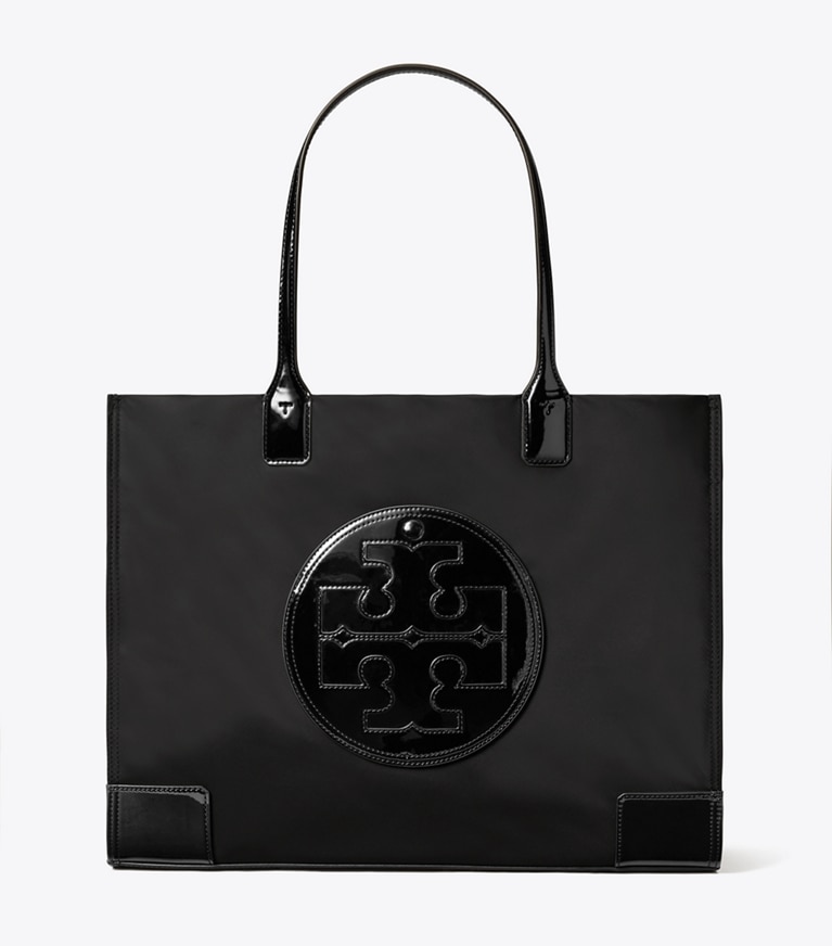 Tory Burch designer cabas Cabas Ella verni in Black angle
