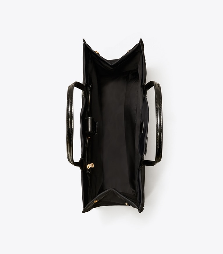 Tory Burch designer cabas Cabas Ella verni in Black angle