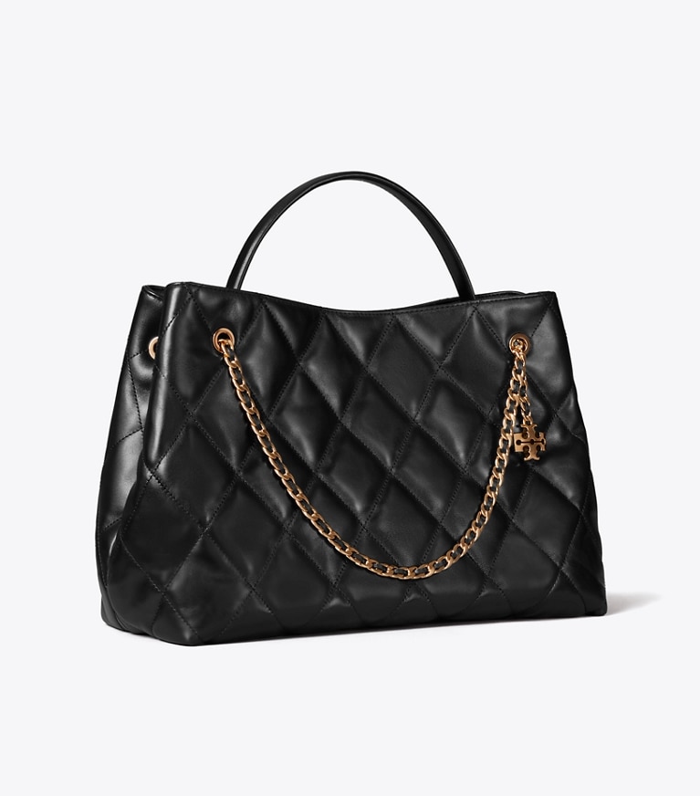 Tory Burch designer sac à main Cabas Fleming in BLACK angle