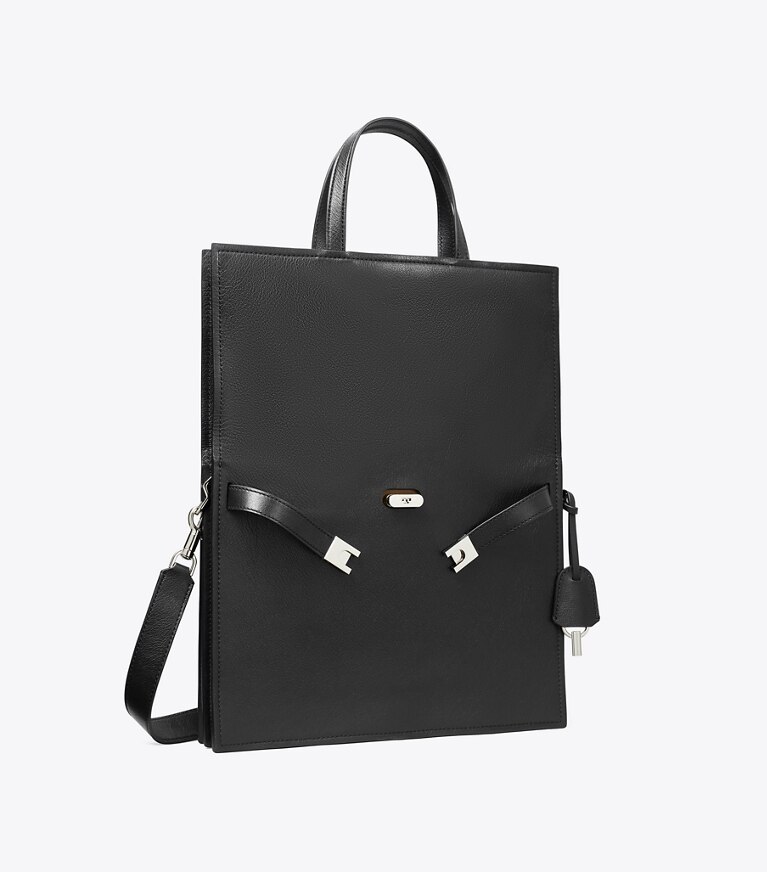 Tory Burch designer sacs porté épaule Cabas Lee Radziwill in Black angle