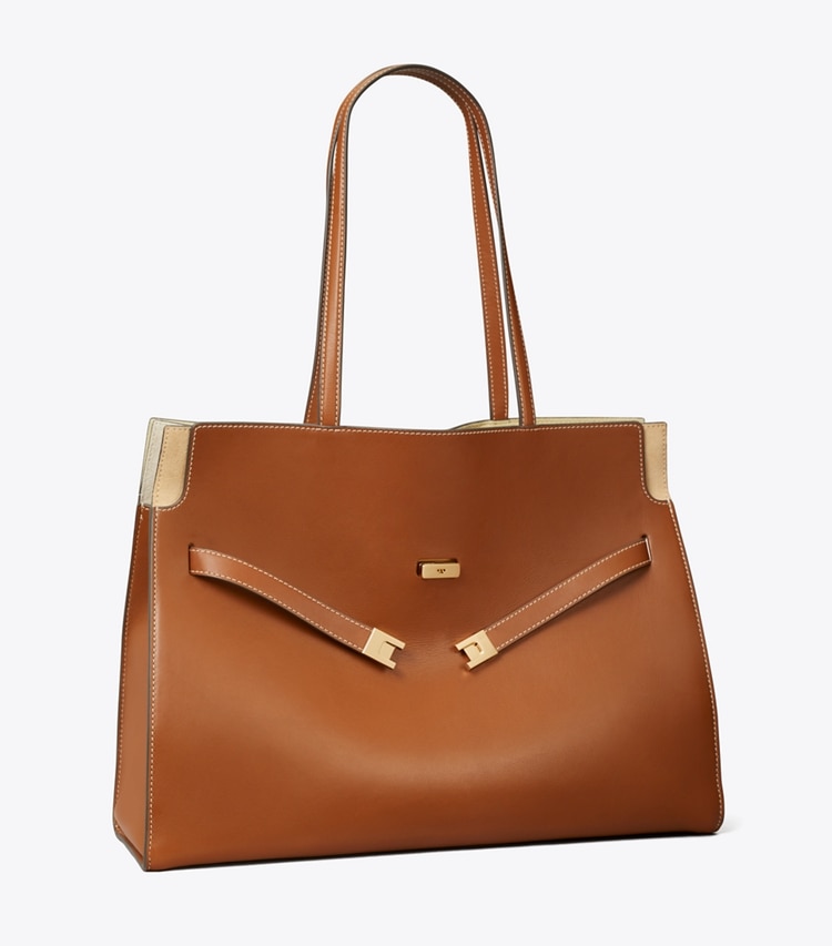 Tory Burch designer cabas Cabas Lee Radziwill in Aged Tan angle